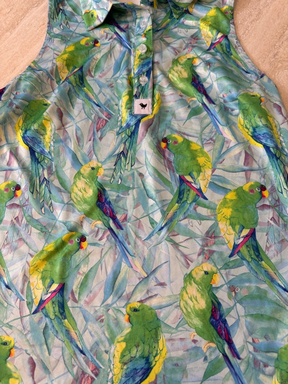 Bad Birdie Women's XS Parrot Pack Sleeveless Golf Tennis Pickleball Polo - Picture 6 of 14